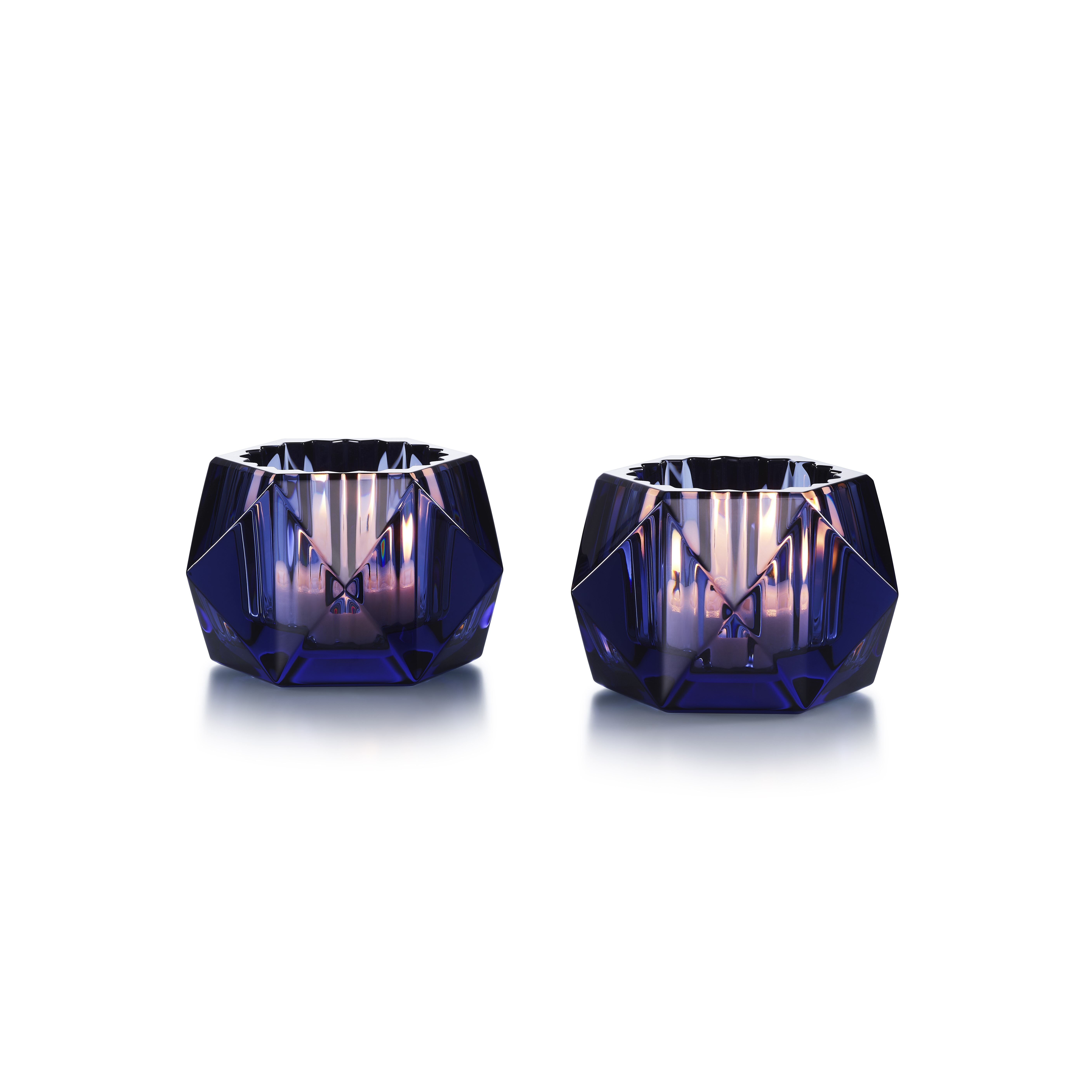 工芸品 baccarat Baccarat Louxor Votive, Midnight, Set of 2